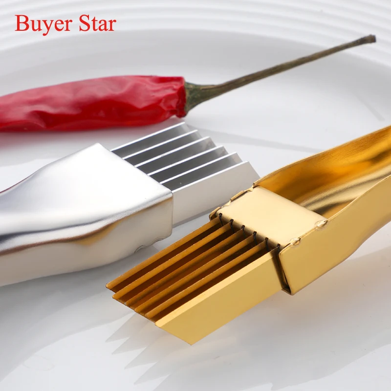 1xStainless Steel Chopped Green Onion Artifact Cutting Vegetable Onion Tomato Knife Kitchen Cutter Cooking Tools Cut Green