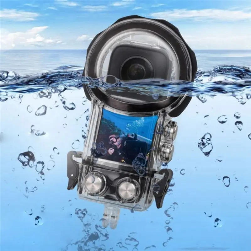 T64C 파노라마 액션 카메라 하우징 케이스 40M 방수 다이빙 케이스 Insta360 X3 카메라 액세서리용 보호 쉘