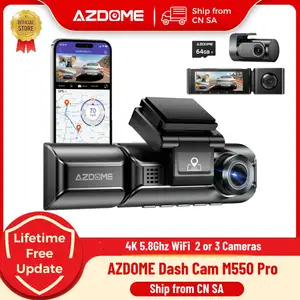 Обновленный Автомобильный видеорегистратор AZDOME M550 Pro Dash Cam 4K 5,8 Ghz WiFi 3 камеры Фронтальная/каюта/задняя камера GPS ночного видения парковочный монитор