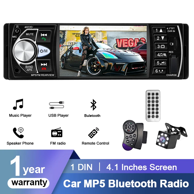 1Din Car Radios 4" Auto Audio Stereo 4022D MP3 Player USB Car Multimedia Player