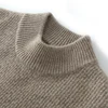 Autumn Winter New 100% Cashmere Sweater Men's Half High Collar Knitted Pullover Thickened Warm Jacquard Bottom Shirt Men's Wear 2