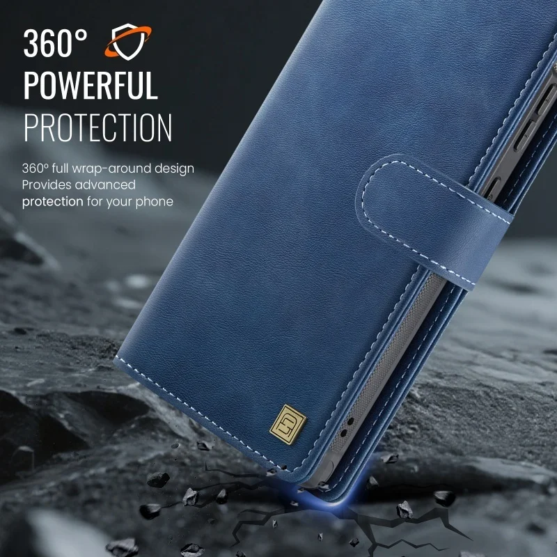 Versatile Detachable Leather Wallet Phone Case with MagSafe Card Holder