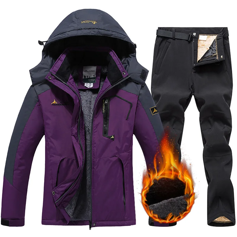 Women Ski Suit Jacket Pants Snow Coat Windbreaker Raincoat Outfits winter jacket ski jacket women ski pants