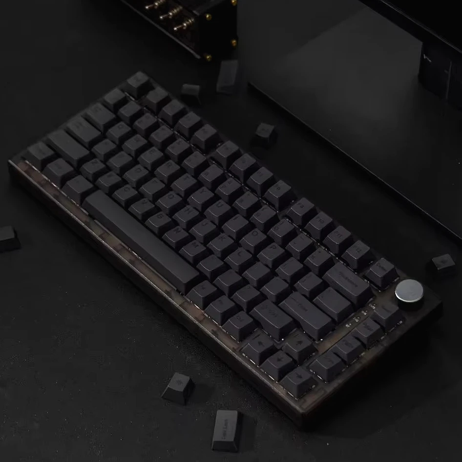 검은색 일본어 PBT 키캡 - 61/64/75/96/TKL 기계식 키보드용 열승화 기능이 포함된 체리 윤곽 풀 세트