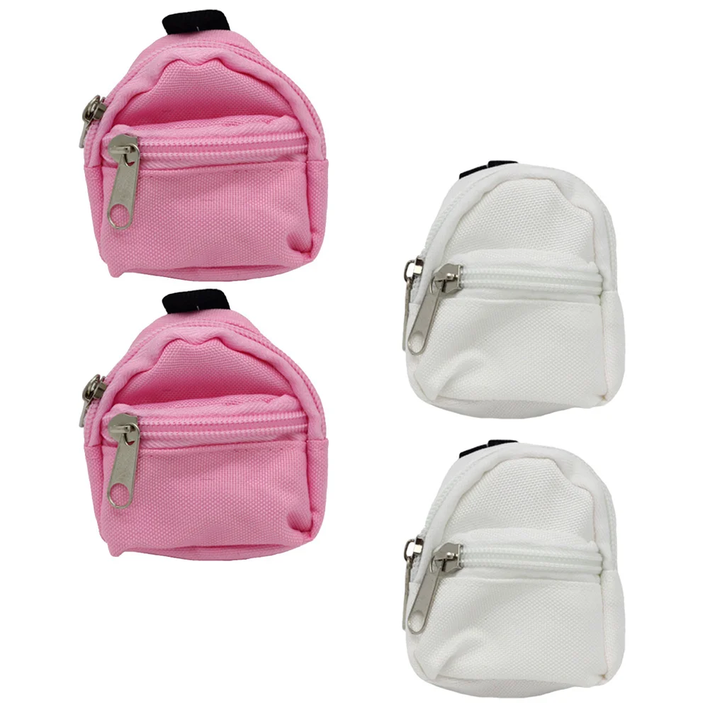 4 Pcs Simulation School Bag Mini Backpack for Girls Photography Props Decorate dvotinst newborn baby girls photography props butterfly feather outfit headband pillow fotografia studio shooting photo props