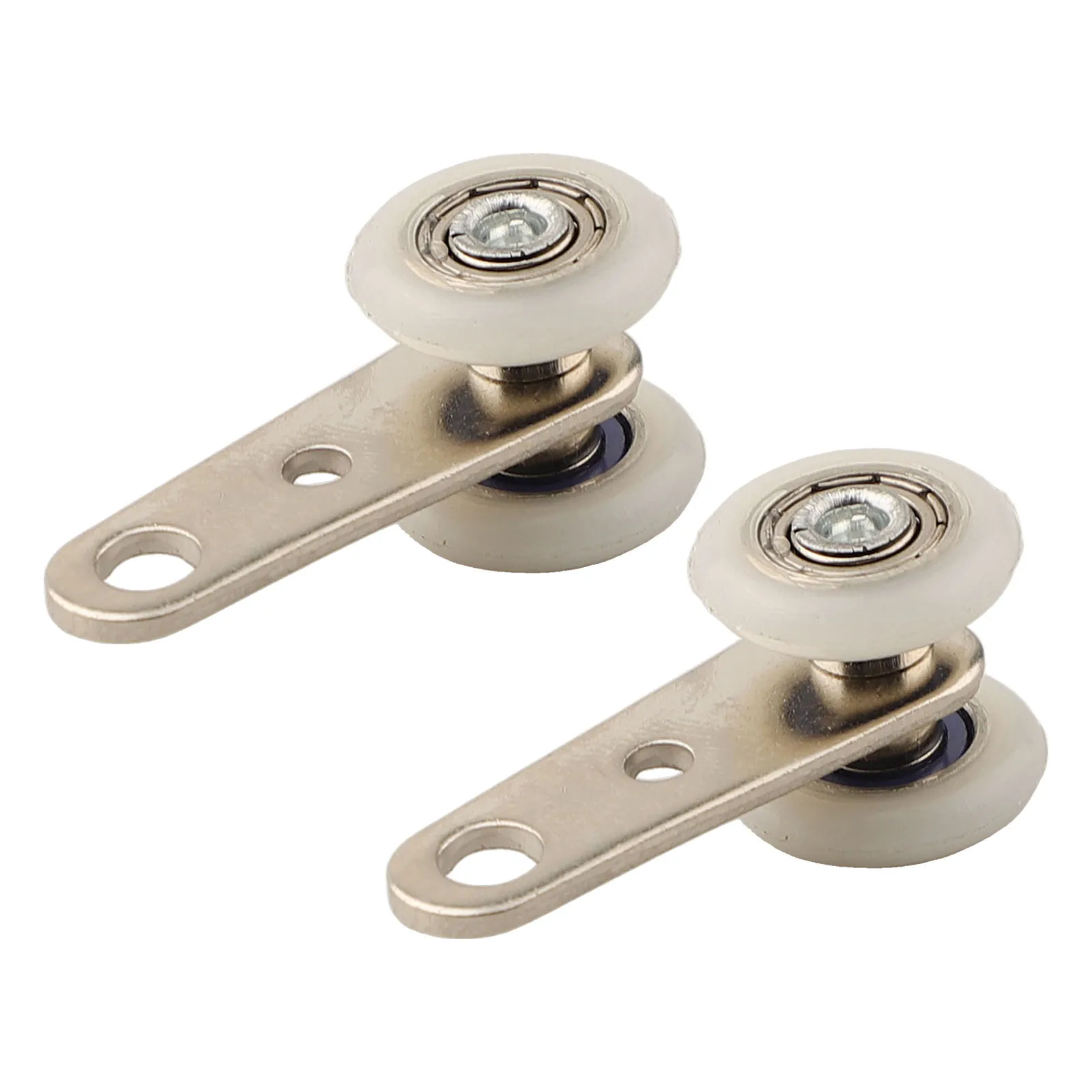 Sliding Door Pulleys Metal Bearing Hanging Track Pulley Block Two Plastic Wheels 2PCS/4PCS For Smooth Sliding Door Cabinet window shutters pin