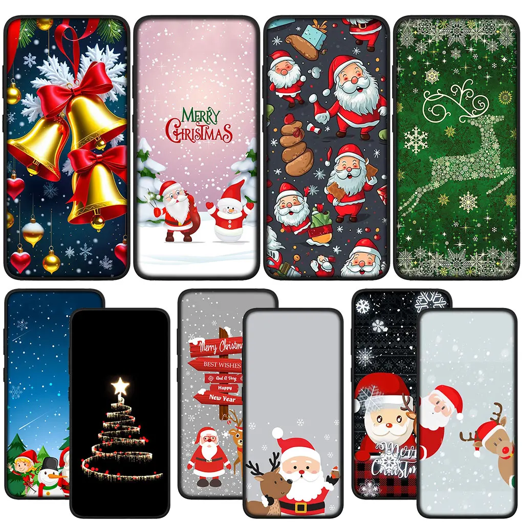 Festive Holiday Phone Case with Santa Claus and Christmas Tree Design