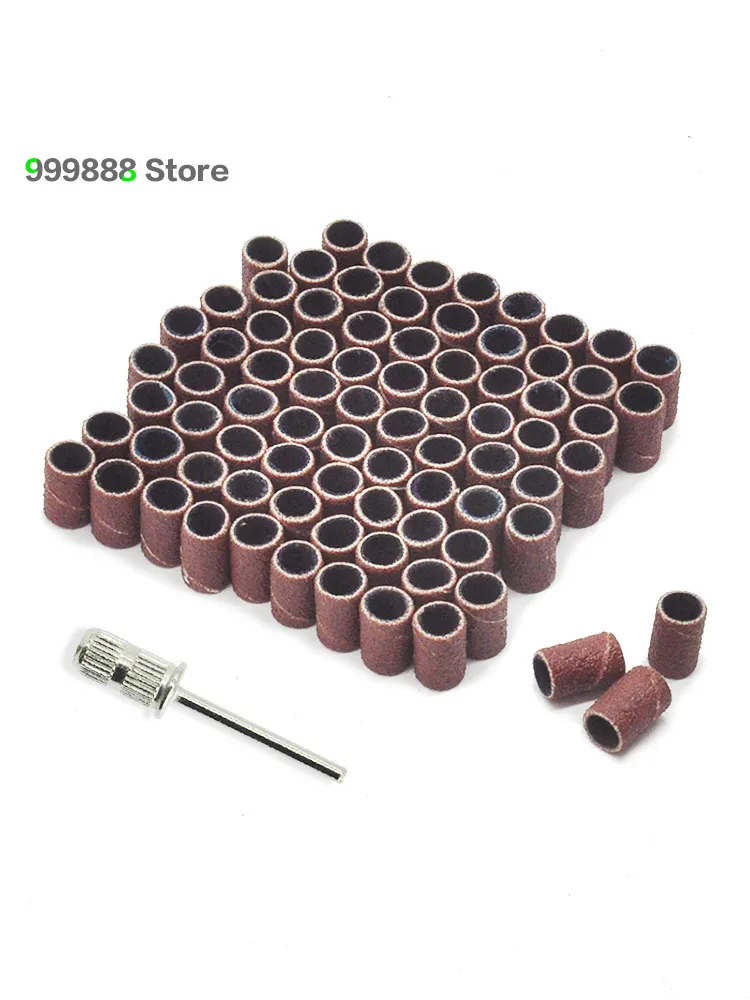 102pcs/set 80Grit Sanding Drums Kit Sanding Band 1/2 1/4 Inch Sand Mandrels  Fit