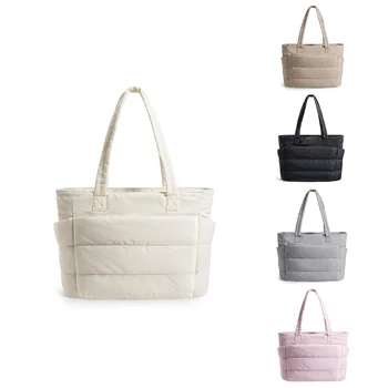 Borsa da donna di grande capacità, tinta unita, versatile, per pendolari, lavoro, studenti, scuola, shopping.