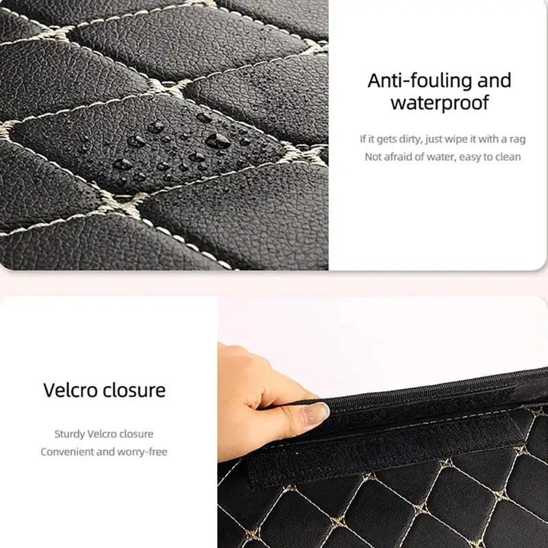 Car Trunk Storage Bag 30cm Car Trunk Storage Box Car PU Leather Trunk Storage Box Multiuse Bag Auto Storag Interior