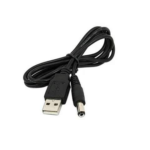 USB Port to 5.5*2.1mm 5V Black DC Barrel Jack Power Cable Connector for Small Electronics and Devices Home Office Use