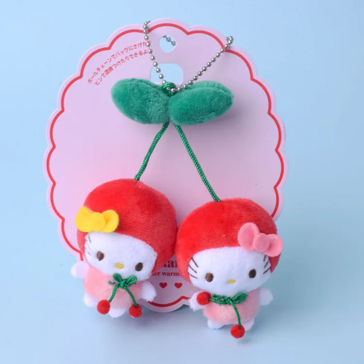 

Sanrio Kawali Kuromi Hello Kitty My Melody Cinnamoroll Pillow Cherry Plush Keychain Anime Kid toy Cartoon for halloween gift