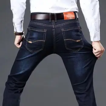 2025 Men's New Men's Fashion Casual Jeans Classic Style Casual Stretch Slim Fit Jeans Men's Denim Pants Black Blue Men's Style 1