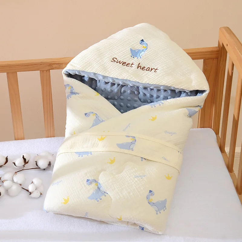 Pure Cotton Autumn and Winter Newborn Baby Plus Cotton Quilt, Thick Newborn Baby Winter Blanket for Outing in The Delivery Room