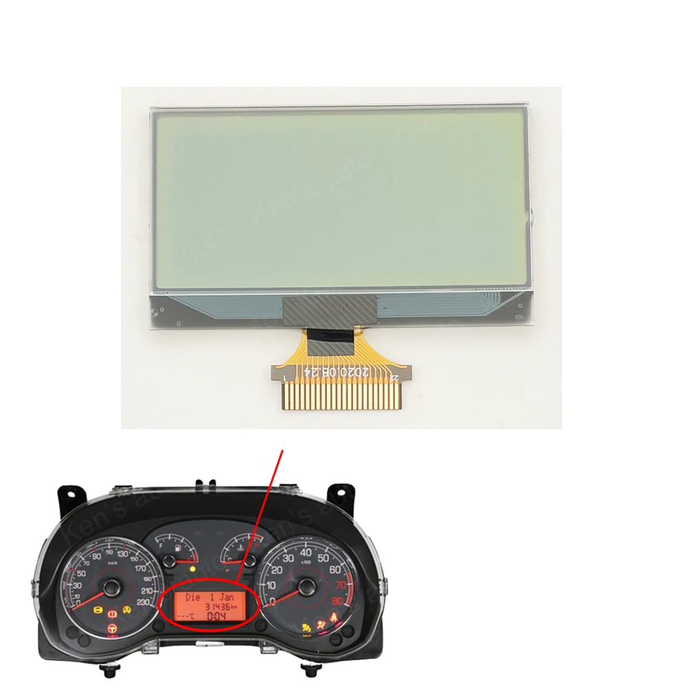Dashboard Screen Pixel Repair Instrument Cluster LCD Display for Fiat