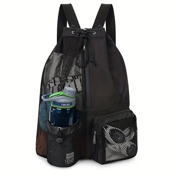Sports Drawstring Backpack with Mesh Pocket Fitness Travel Outdoor Sport Sackpack Large Capacity Gym Swim Beach Bags Camping Bag 5