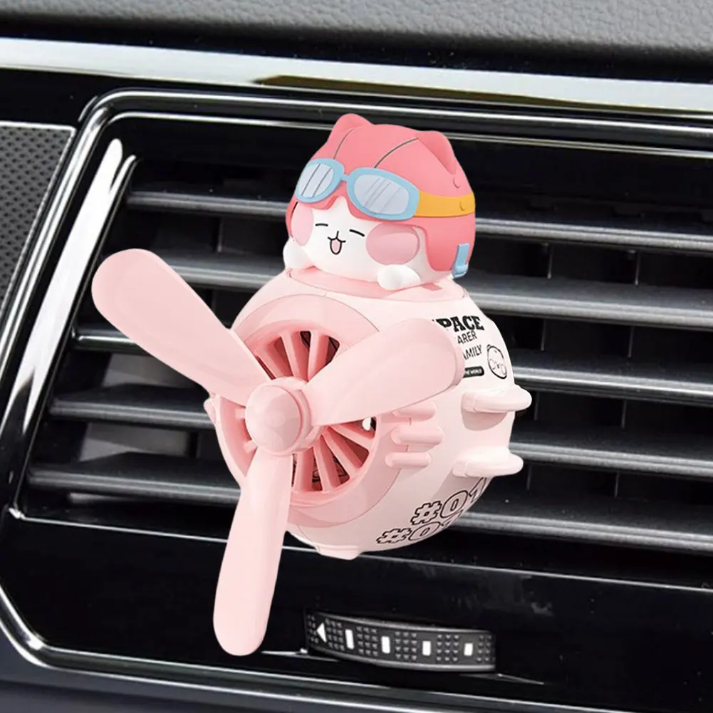 Rotating Airplane Pilot Bear Car Air Fresheners Accessories Interior Decorations Fan Vent Clips Perfume Fragrance Diffuser Aroma