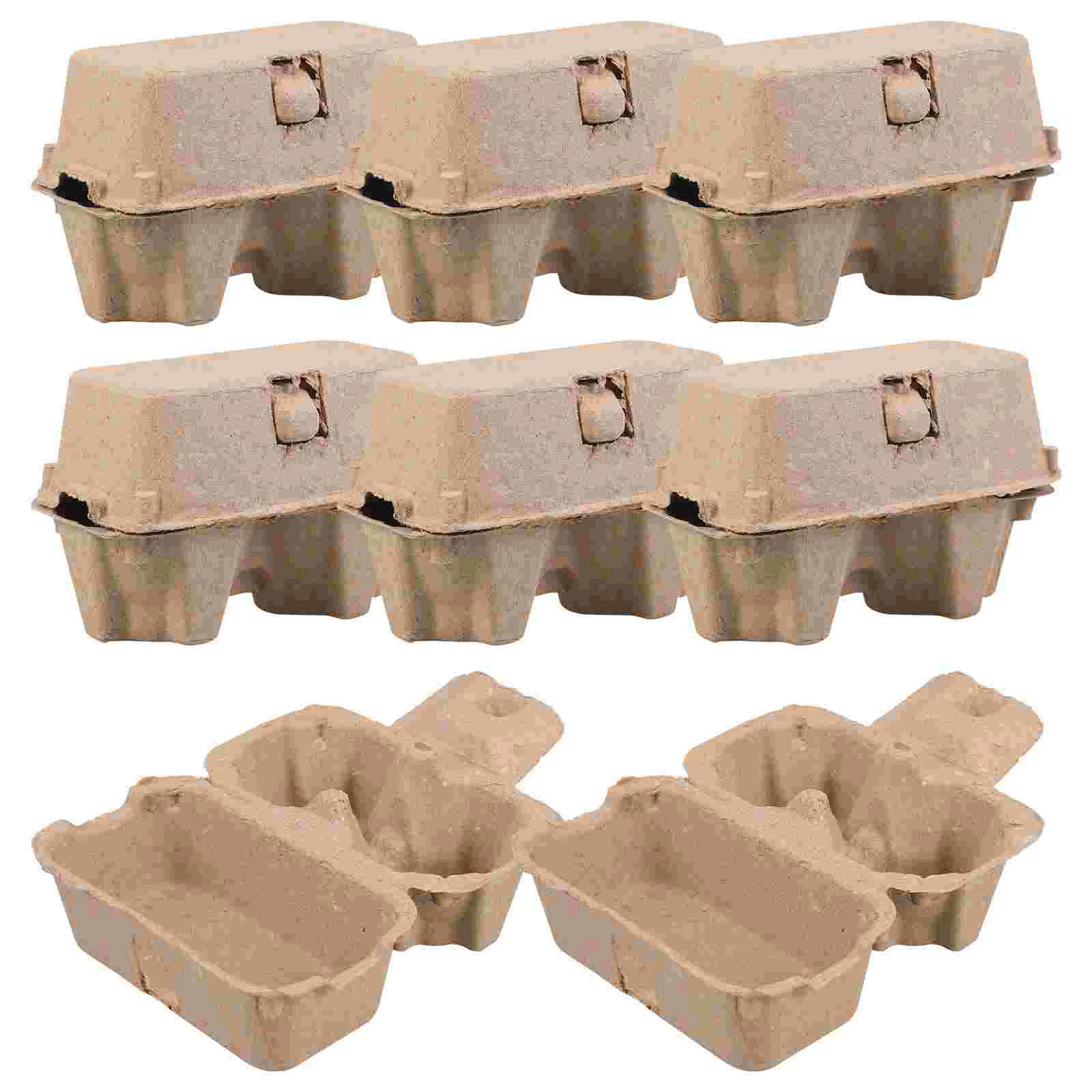 25 Pcs Paper Pulp Egg Trays Cardboard Cartons Native Packaging Box Eggs Lid Organizer for Fridge