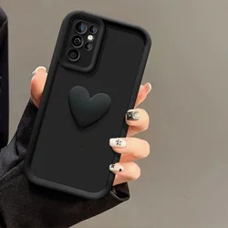 Charming 3D Love Heart Silicone Phone Case - Samsung S25 Plus (Black)