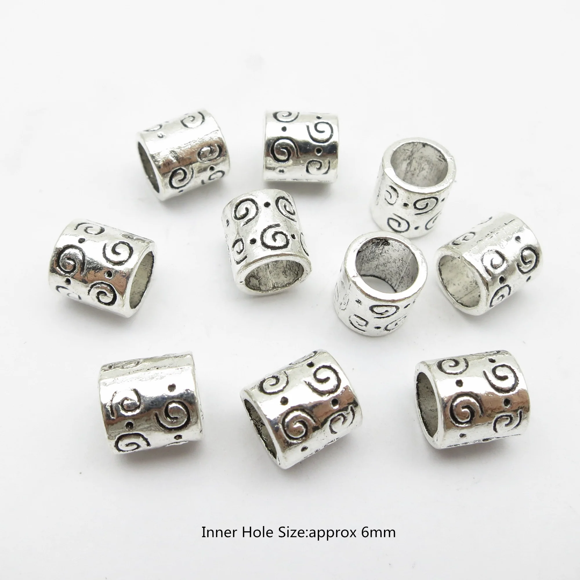 10개/팩 해골/잎 모양 DIY 비즈 헤어 브레이드 드레드락 수염 비즈 스페이서 비즈 헤어 장식 제작 용품 액세서리 ?