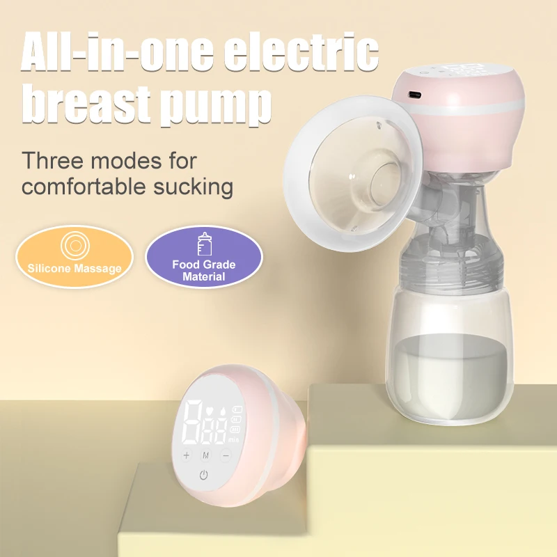 Electric Breast Pump Intelligent Integrated High Suction Postpartum Painless and Silent