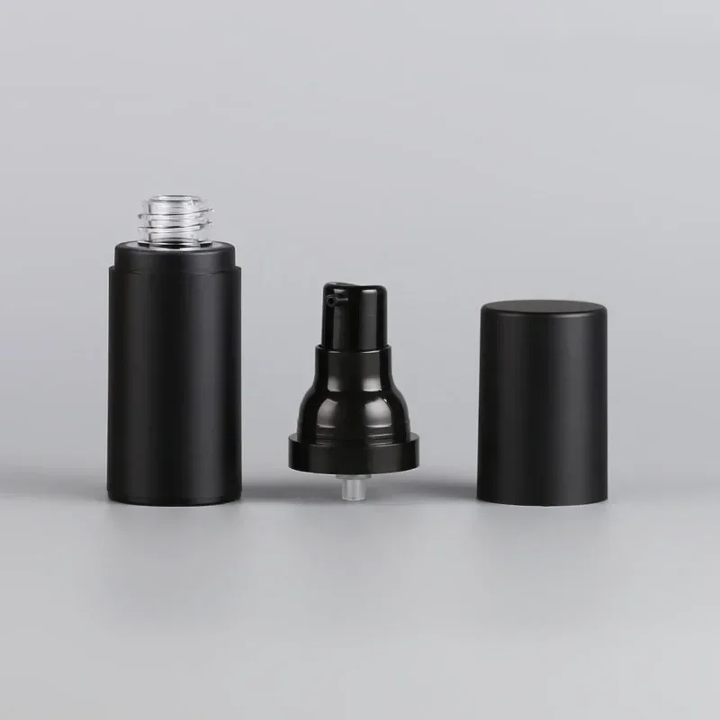 Plastic Pump Bottle 10Pcs 15/30/50ml Black Vacuum Pump Bottle Lotion Shampoo Bottles Refillable Spray Perfume Atomizer Sprayer