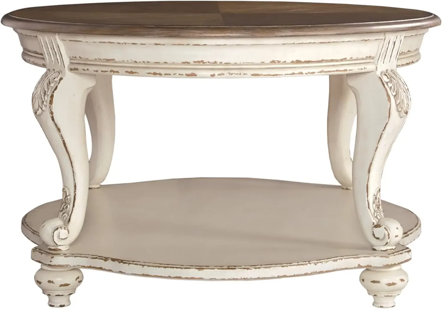 Realyn Casual Cottage Coffee Table, Antique White & Brown 3