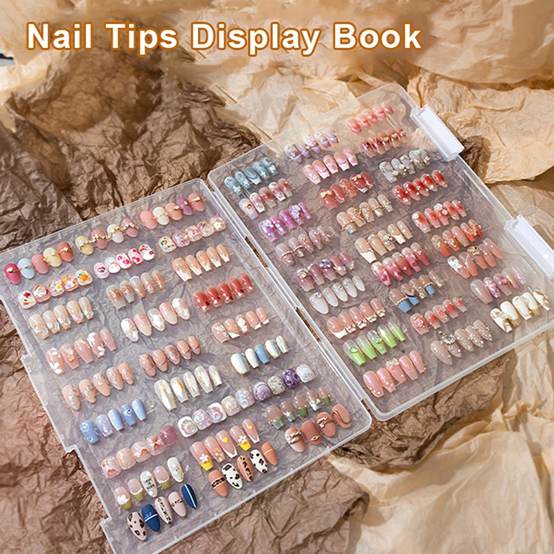 

Nail Tips Display Book Nail Art Showing Shelf Gel Polish False Nails Manicure Collector Box False Tips Display Board Nail Tools