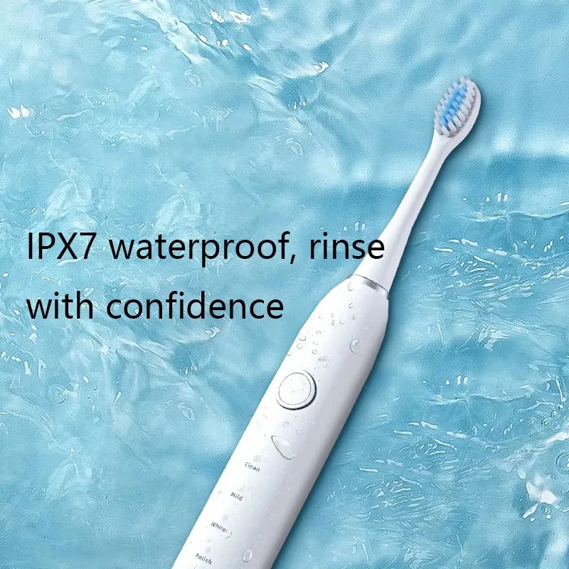 스마트 충전식 초음파 전동 칫솔 성인용 미백 치아 클리너 IPX7 방수 소프트 브러쉬 칫솔