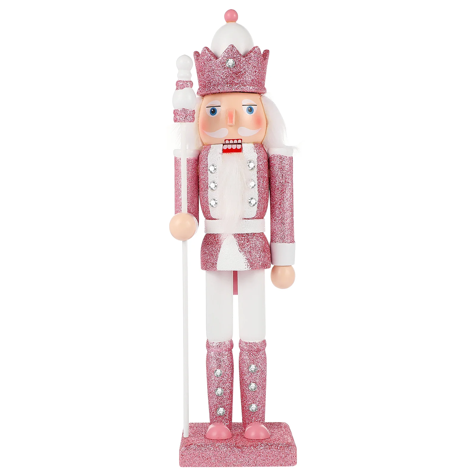 

Nutcracker Pink Soldier Toy Decor Christmas Soldiers Glitter Holiday Nutcrackers Figure Wood Craft Centerpieces