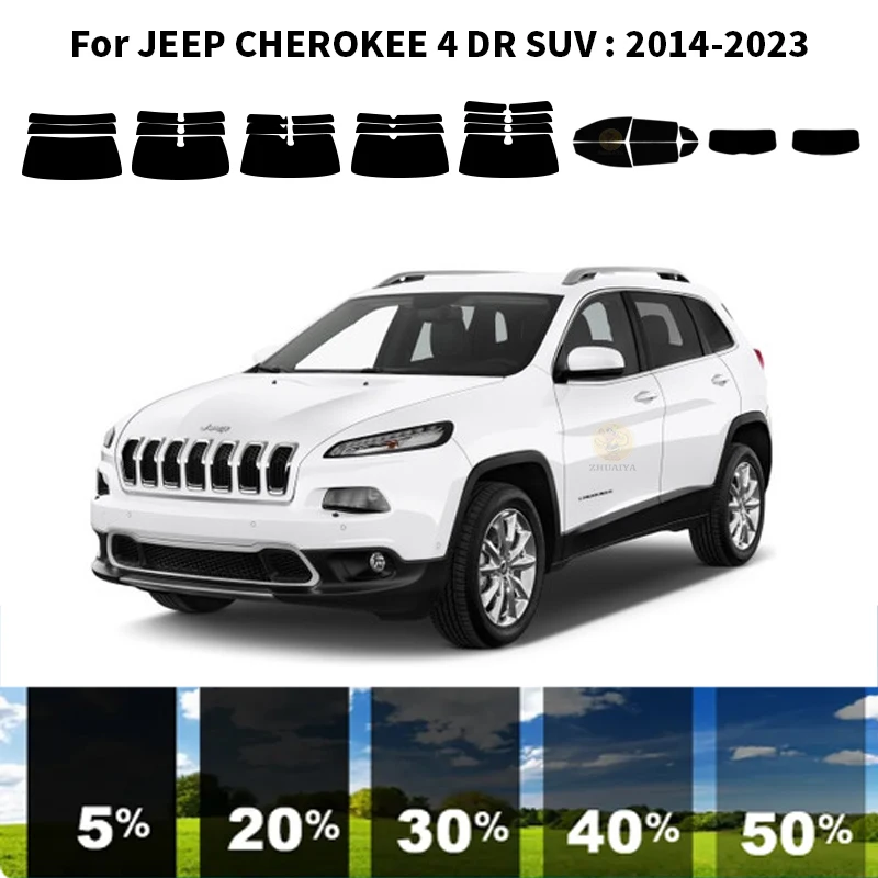 

Precut nanoceramics car UV Window Tint Kit Automotive Window Film For JEEP CHEROKEE 4 DR SUV 2014-2023