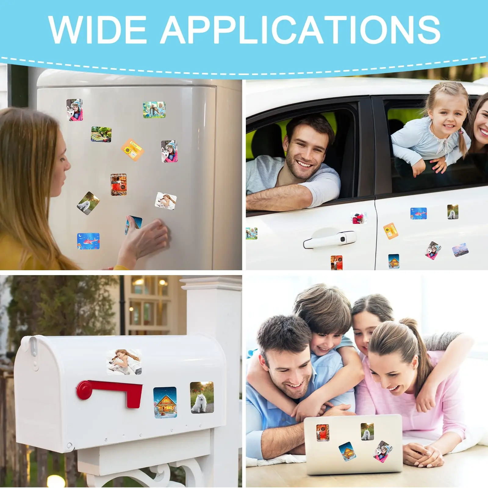 30Pcs/Set Sublimation Magnet Blanks Personalized Fridge Magnet DIY Home Kitchen Fridge Refrigerator Wall Door Decoration