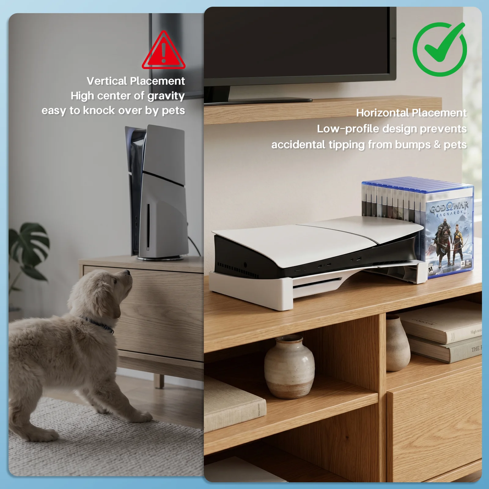 Deluxe Horizontal Stand for Gaming Console with 12-Disc Storage