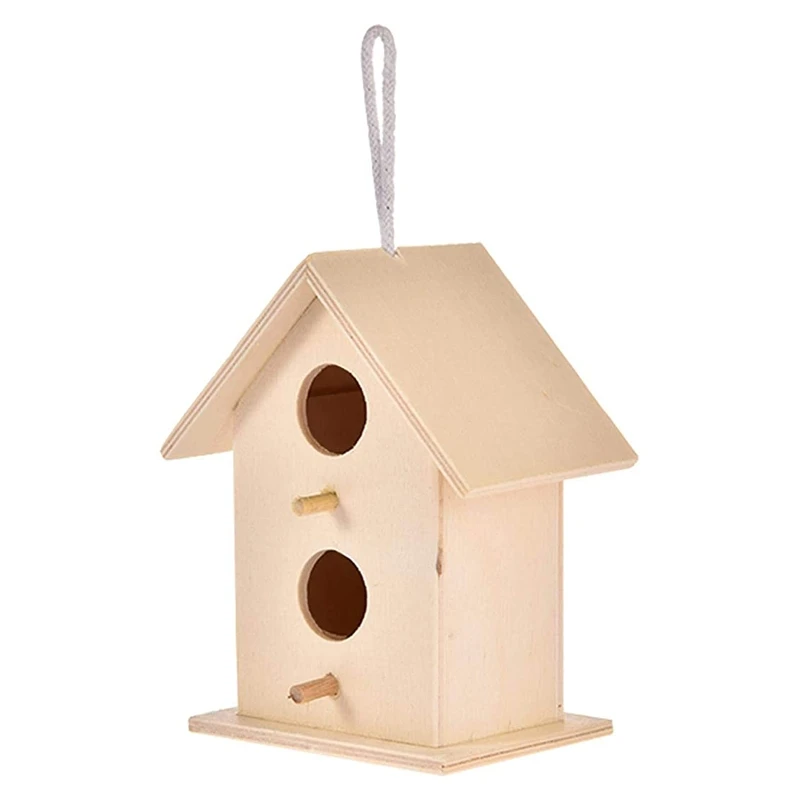 Bluebirds House Solid Wood Birdhouse Hanging Bird Nest Designed with Entrances and Perches for Small Birds bird house,bird nest