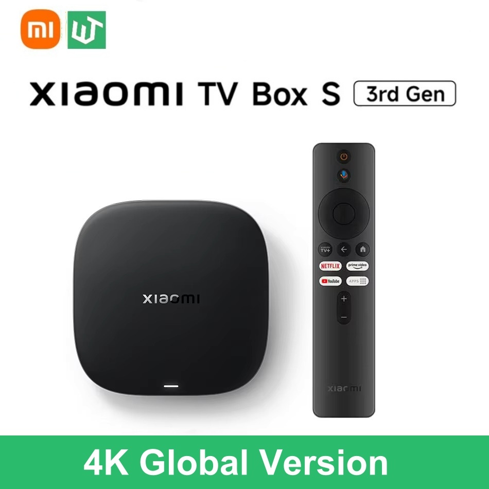 Global Version Xiaomi TV Box S 3rd Gen 4K Ultra HD Wifi 6 Bluetooth 5.2 32GB ROM Google TV Google Assistant Smart Media Player