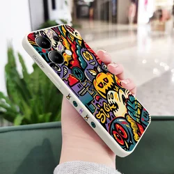 Liquid Silicone Pumpkin Monster Phone Case Cover for Redmi Note 11ProPlus (White)