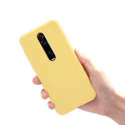 Sleek Black Matte Soft TPU Phone Protector Case for Xiaomi Mi 9T (Yellow)