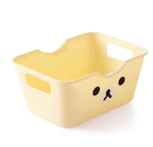 Description Picture 4 of item1PC Portable Mini Storage Baskets Desktop Sundries Organizer Laundry Basket Plastic Cosmetic Makeup Sorting Basket with Handle