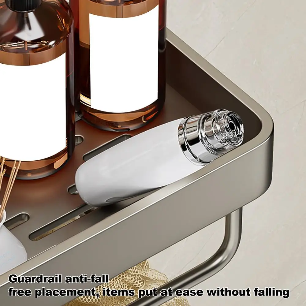 Description Picture 6 of itemBathroom Shelf Kitchen Storage Organizer Aluminum Alloy Shampoo Rack Shower Shelf Bathroom Accessories No Drill Shelf