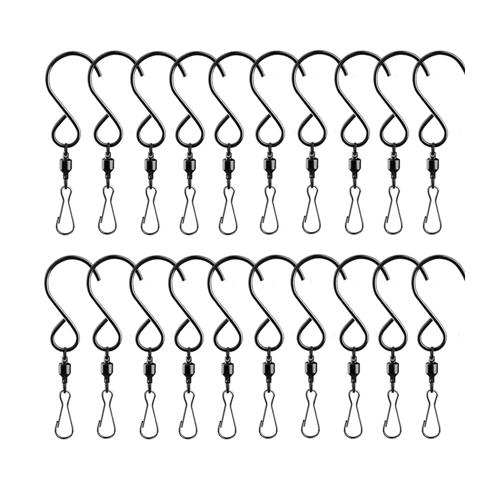 

20 Pcs Hangers Swivel Hook Dual Hooks Clips Stainless Steel Hanging Wind Chime Spiral