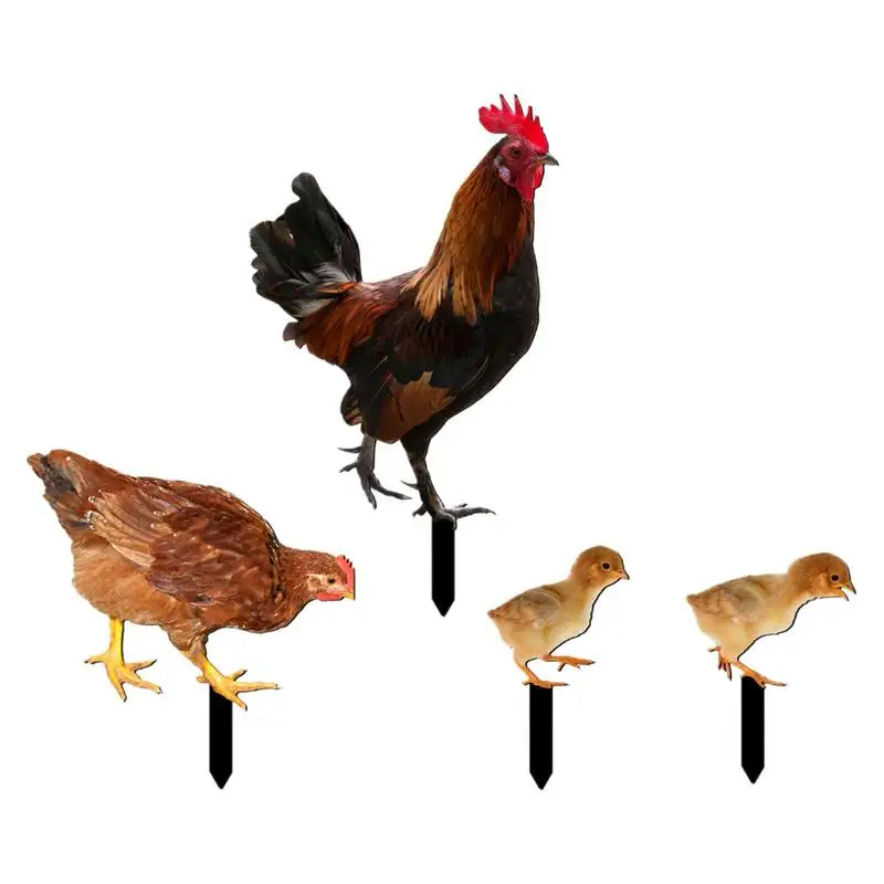 

Rooster Stake Decor Rooster Acrylic Yard Stake Waterproof Rooster Garden Patio Lawn Yard Stake Outdoor Garden Decoration For