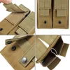 OPHIDIAN 9mm Magazine Pouch Single Double Magazine Pouch Outdoor Molle Open Top Magazine Pouch for Glock M1911 92F Flashlight Ba 5
