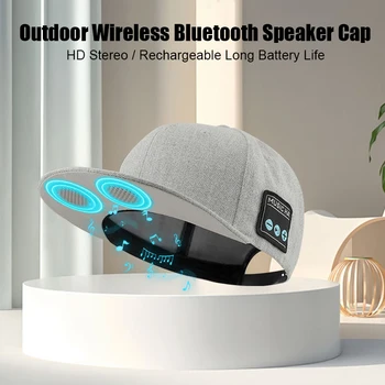 Gorro de música deportivo con Bluetooth, altavoz doble, inalámbrico, para correr, con micrófono, gorra de béisbol ajustable, altavoz inteligente 1