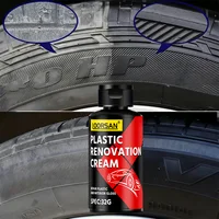 Crème de rénovation plastique LOORSAN 32G, restaurateur de brillance noir longue durée pour pneus de voiture, pare-chocs, garnitures et pièces intérieures en plastique 4