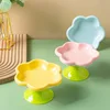 Ceramic Elevated Cat Food Bowl Floral Design Easy-to-clean Durable Cutlery for Food Water Cute Dog Bowl for Neck Protection 2