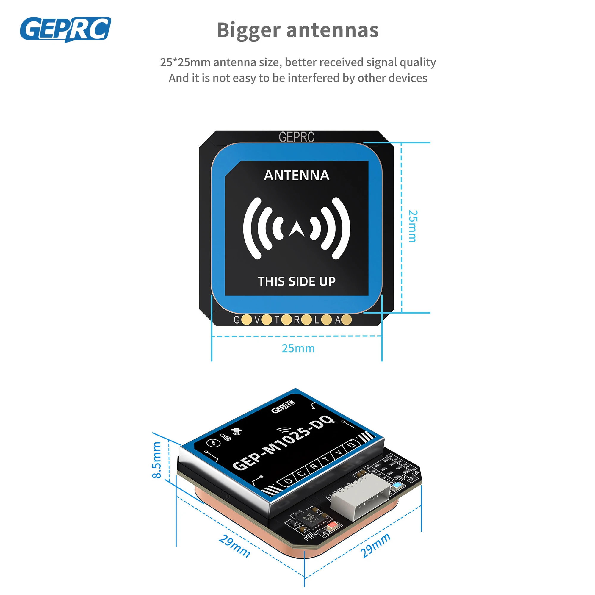 GEPRC GEP-M1025 Series GPS Module M10050 Chip Multi Satellite Magnetometer Barometer Farad Capacitor Accurate for FPV Drone thumbnail 5