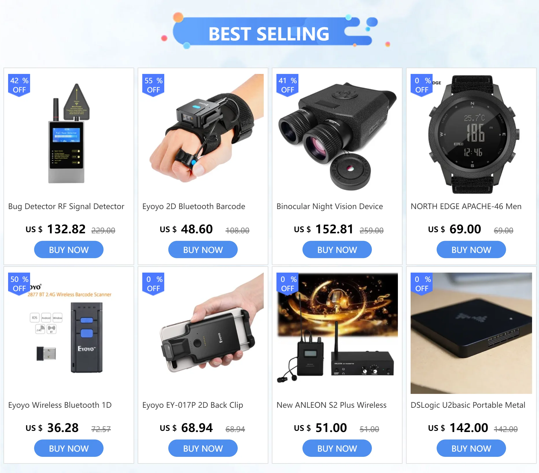 Description Picture 2 of itemEyoyo Barcode Scanner 2D Auto-sensing Screen Scanning 1D Bluetooth Bar Code Reader 2500mAh Power for Payment Warehouse Library