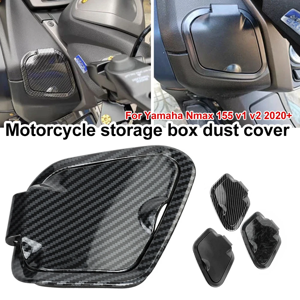 Toolbox Dust Cover Side Pocket Cover Carbon Fiber Waterproof Cap Modification Accessories For Yamaha Nmax V2