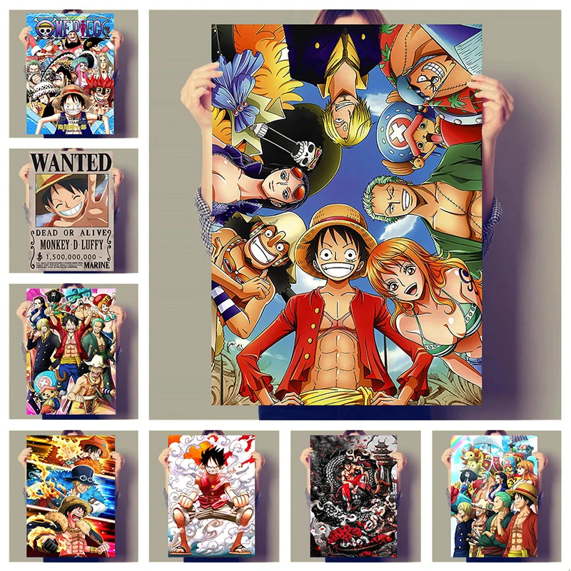 

Японское аниме хотели Ретро фотообои One Piece Luffy художественные плакаты печать росписи картины домашняя стена эстетическое украшение