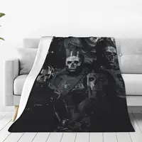 Simon Ghost Riley Blankets Flannel Lightweight Sofa Throw Blankets For Couch Bedding Outdoor Throws Bedspread Quilt 1